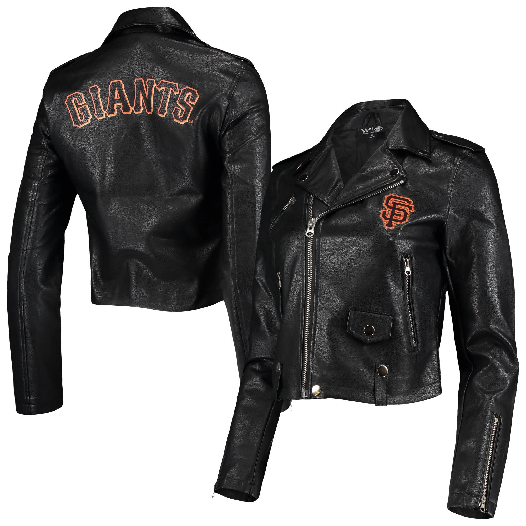 mlb san francisco giants leather black jacket