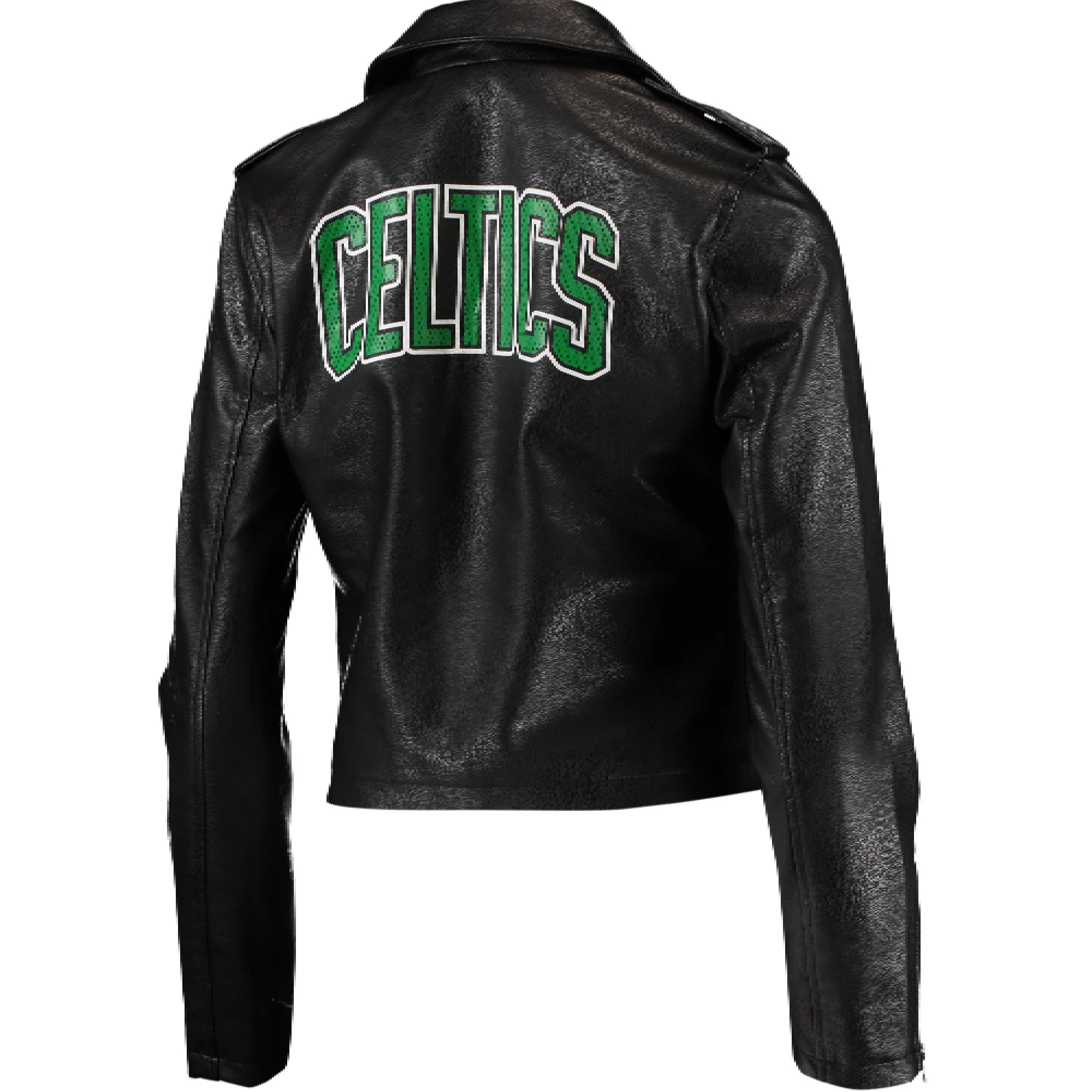 nba boston celtics women's biker jacket