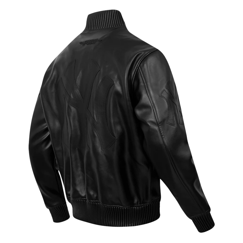 New York Yankees Washed Vanguard Leather Varsity Jacket - Image 2