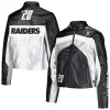 nfl las vegas raiders biker jacket