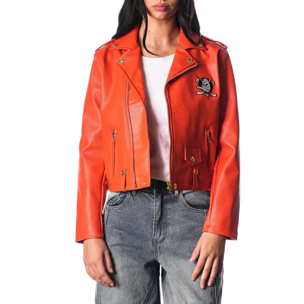 women’s anaheim ducks moto jacket