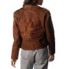 women’s boston bruins suede leather jacket