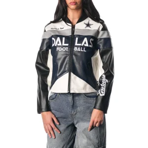 women’s dallas cowboys moto jacket