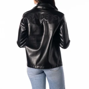 women’s las vegas raiders faux leather jacket