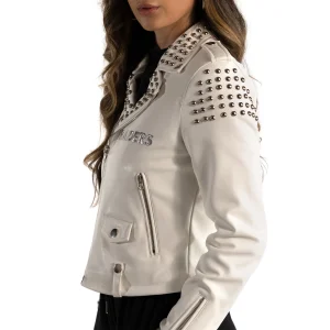 women’s las vegas raiders moto jacket