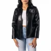 women’s las vegas raiders moto jacket