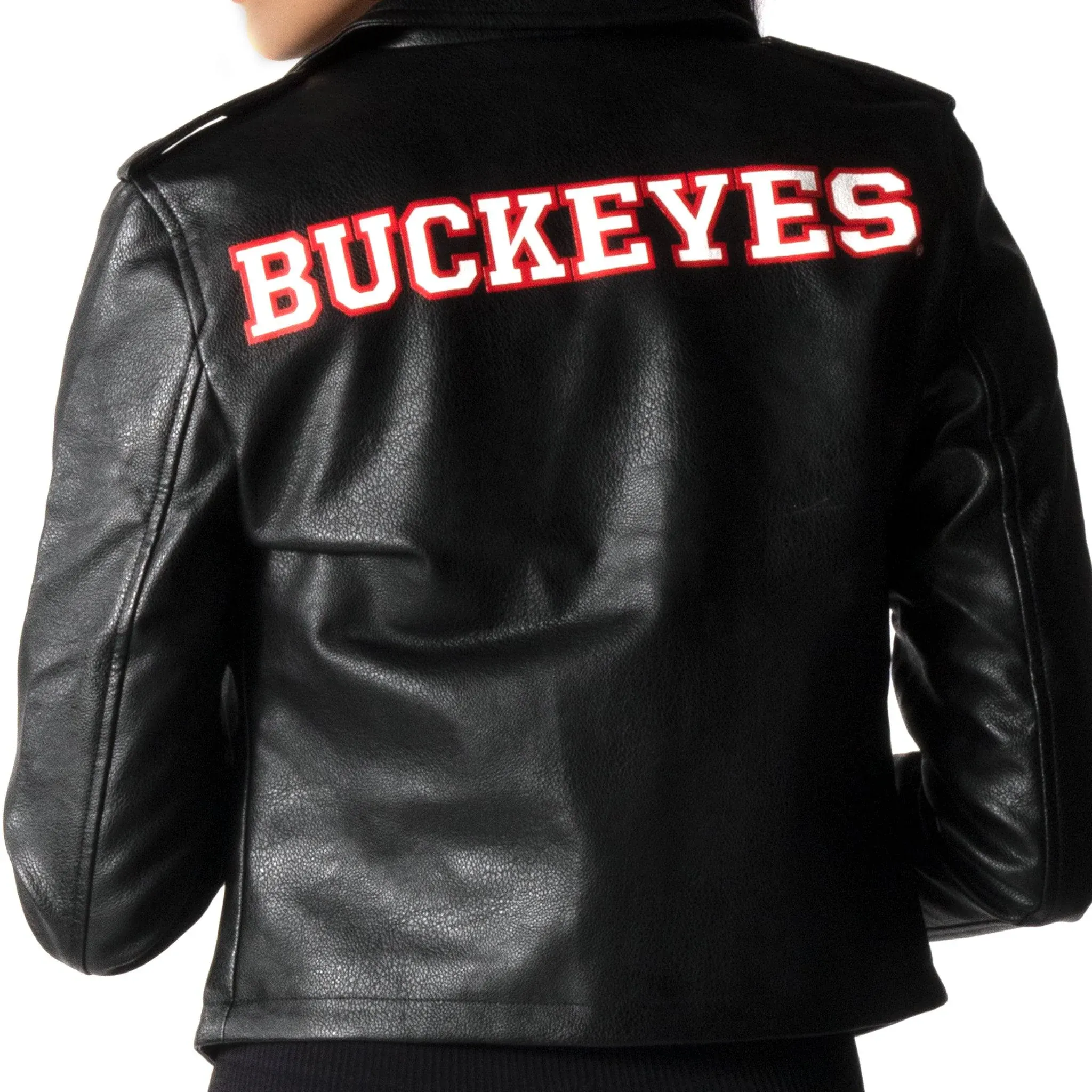 women’s ohio state buckeyes leather jacket