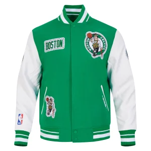 Boston Celtics Diy Pick Stitch Green Varsity Jacket