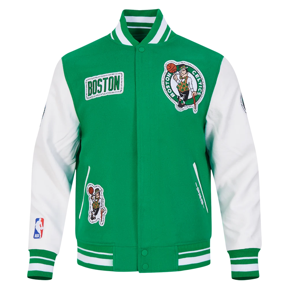 Boston Celtics Diy Pick Stitch Green Varsity Jacket