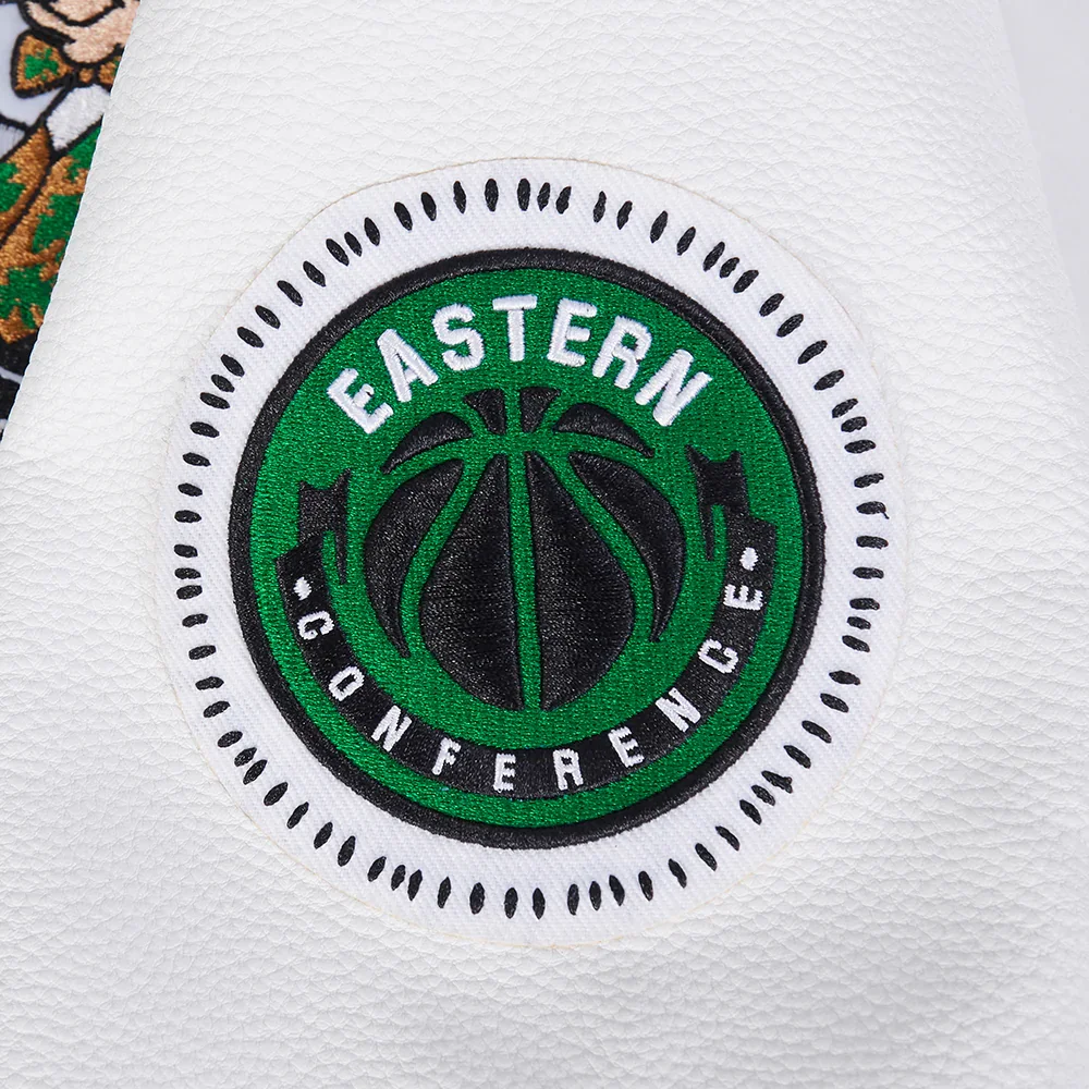 Boston Celtics Diy Pick Stitch Green Varsity Jacket - Image 6
