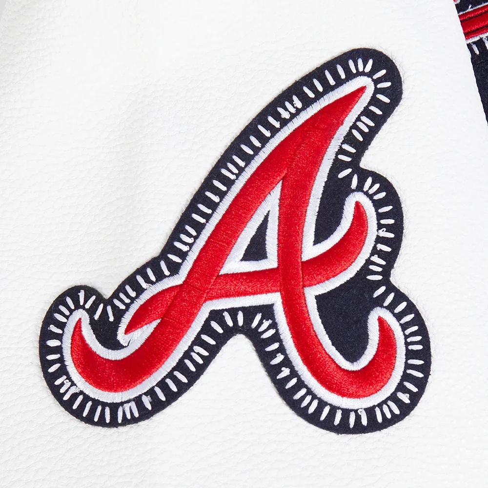 Atlanta Braves Diy Pick Stitch Navy Varsity Jacket - Image 5