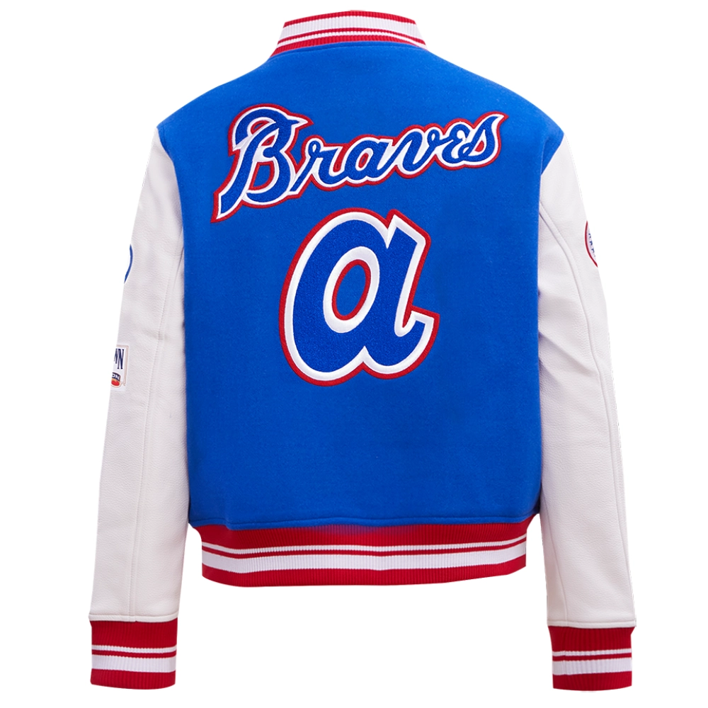 Woman’s Atlanta Braves Retro Classic Wool & Leather Jacket - Image 8