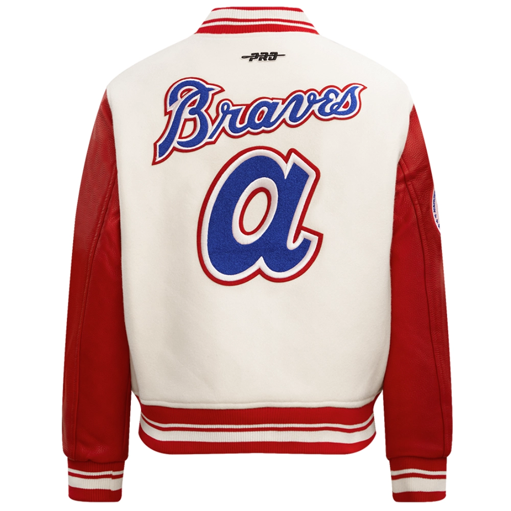 Woman’s Atlanta Braves Retro Classic Wool & Leather Jacket - Image 5