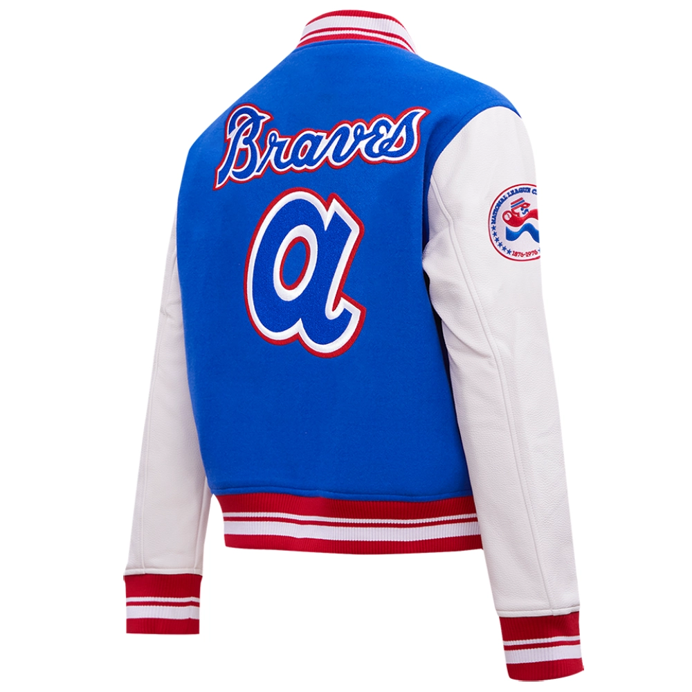 Woman’s Atlanta Braves Retro Classic Wool & Leather Jacket - Image 7