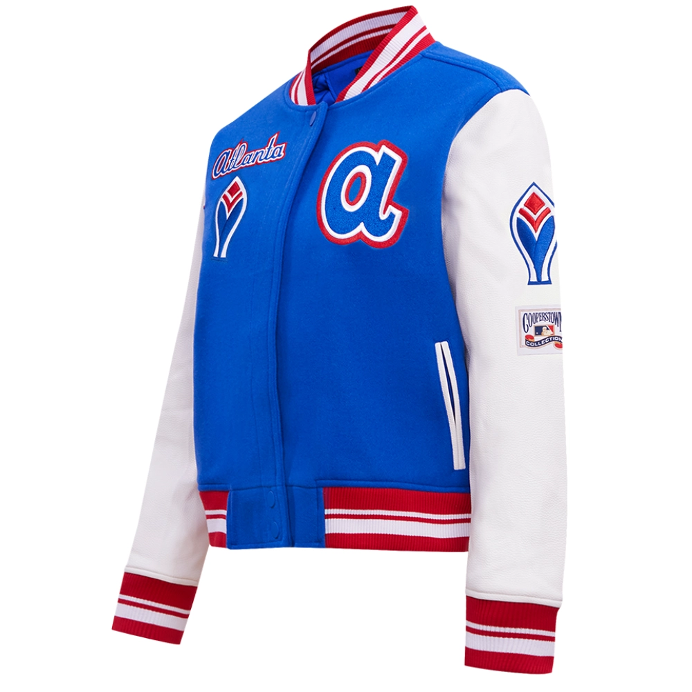 Woman’s Atlanta Braves Retro Classic Wool & Leather Jacket - Image 6