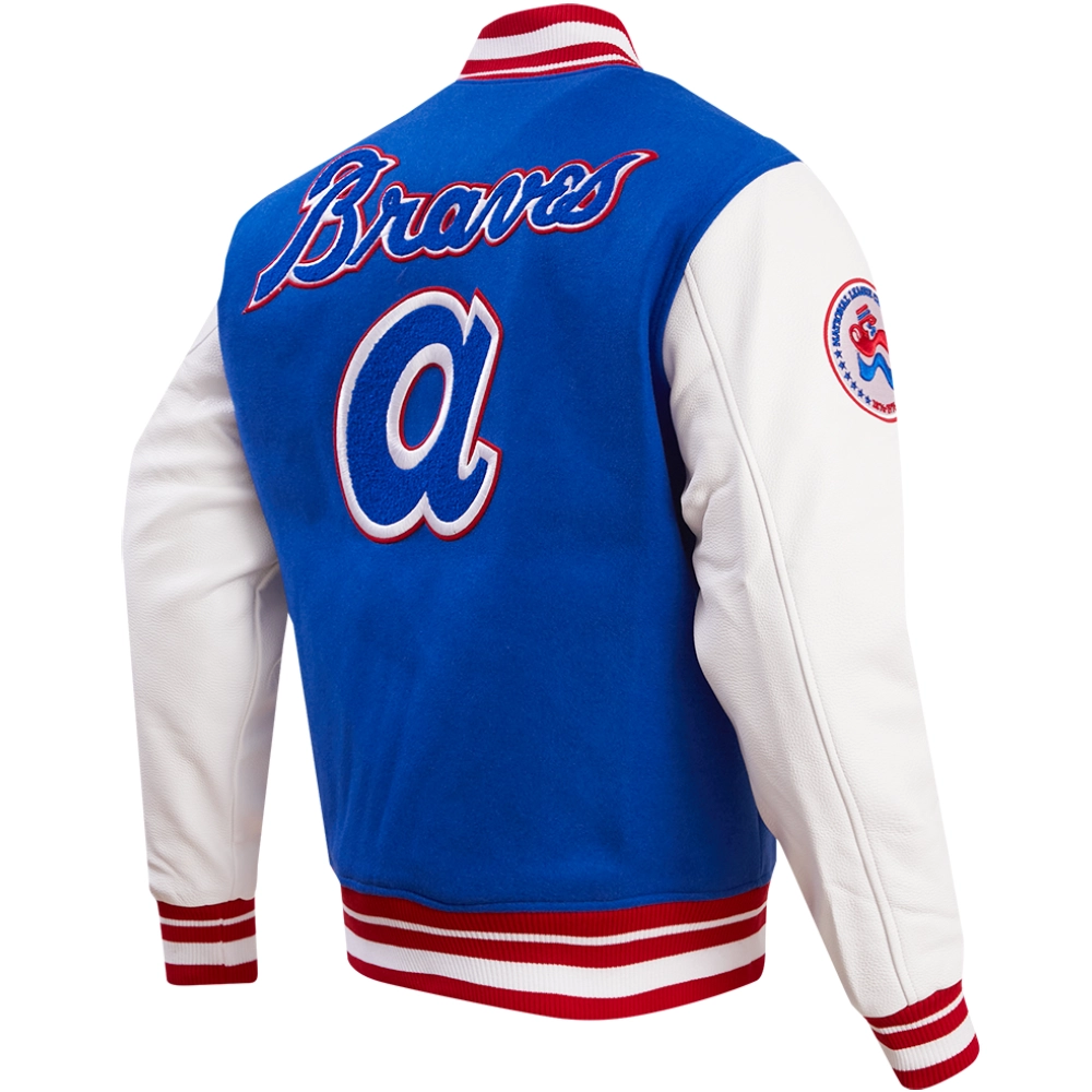 Atlanta Braves Retro Classic Wool & Leather Varsity Jacket - Image 6