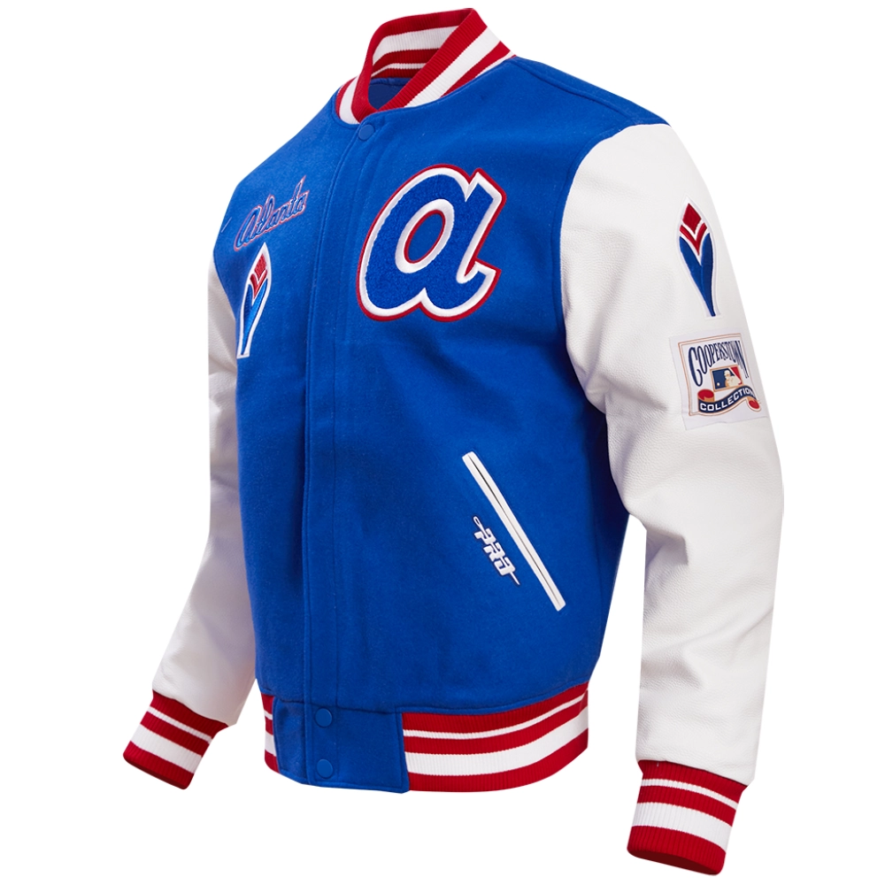 Atlanta Braves Retro Classic Wool & Leather Varsity Jacket - Image 7