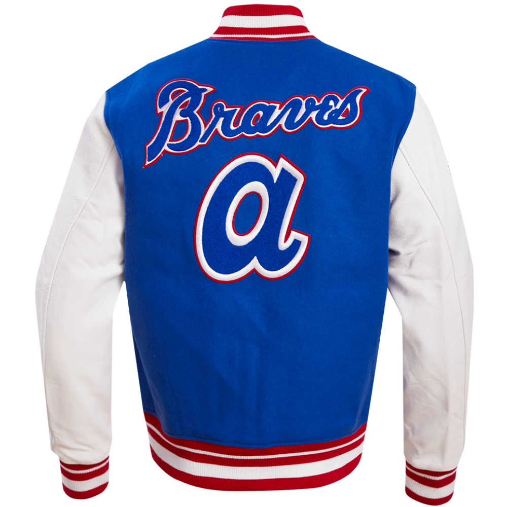 Atlanta Braves Retro Classic Wool & Leather Varsity Jacket - Image 8