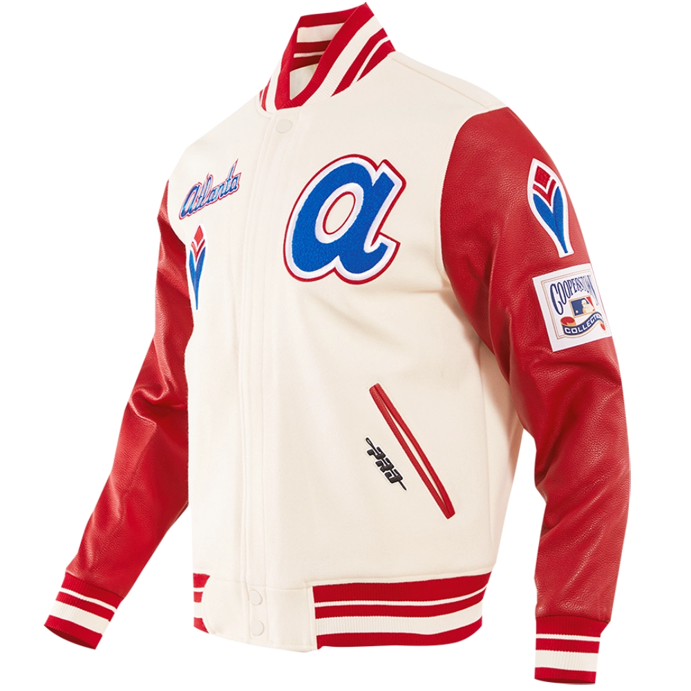 Atlanta Braves Retro Classic Wool & Leather Varsity Jacket - Image 4