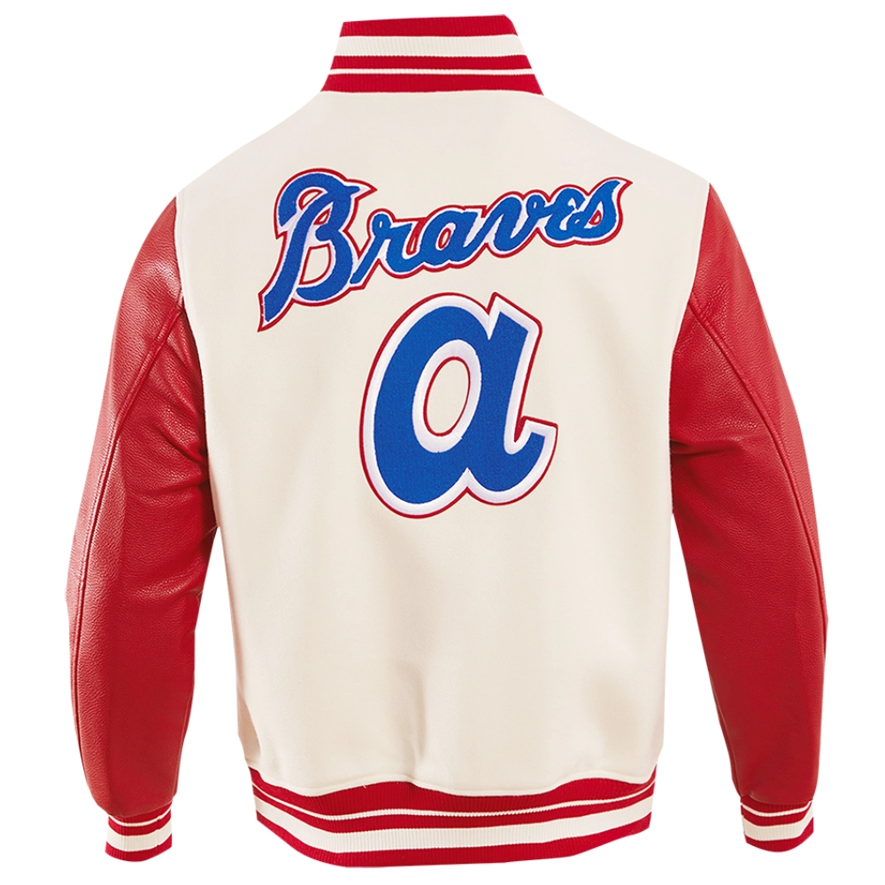 Atlanta Braves Retro Classic Wool & Leather Varsity Jacket - Image 5