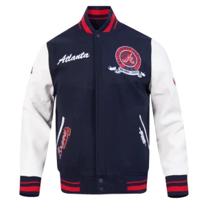 Atlanta Braves Team Badge Wool & Leather Jacket