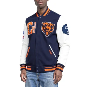 Chicago Bears Best of Men’s Navy & White Varsity Jacket