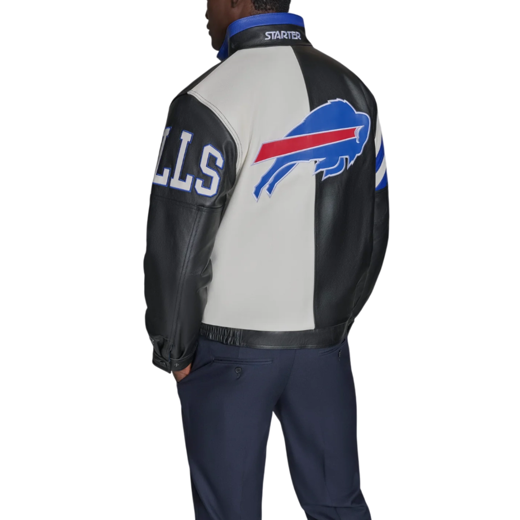 Men's Buffalo Bills Midfield Black Leather Jacket - Image 3