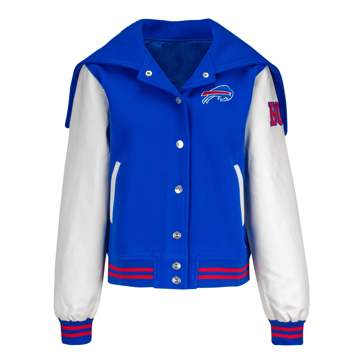Buffalo Bills Women’s Sailor Hooded Varsity Jacket - Image 4