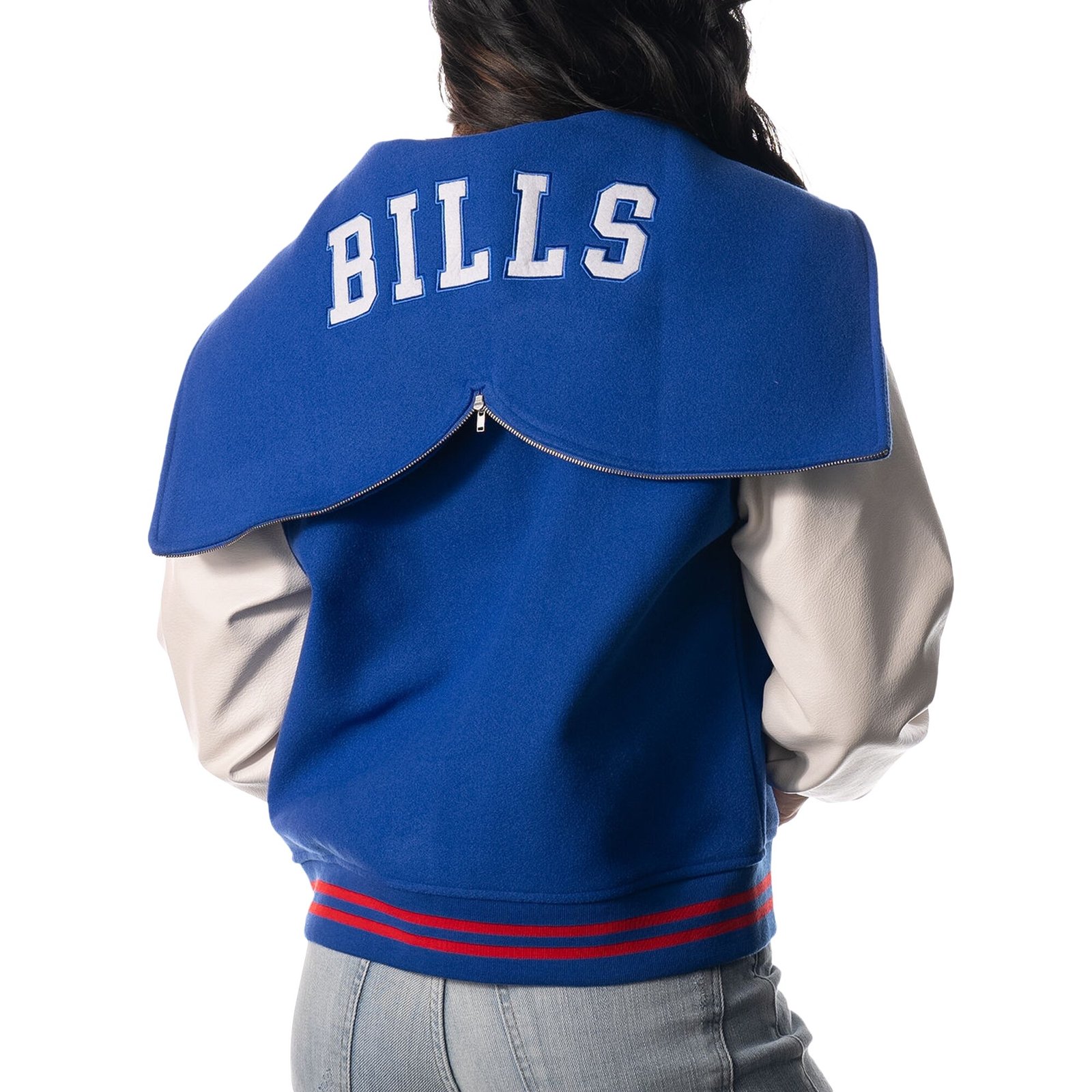 Buffalo Bills Women’s Sailor Hooded Varsity Jacket - Image 2