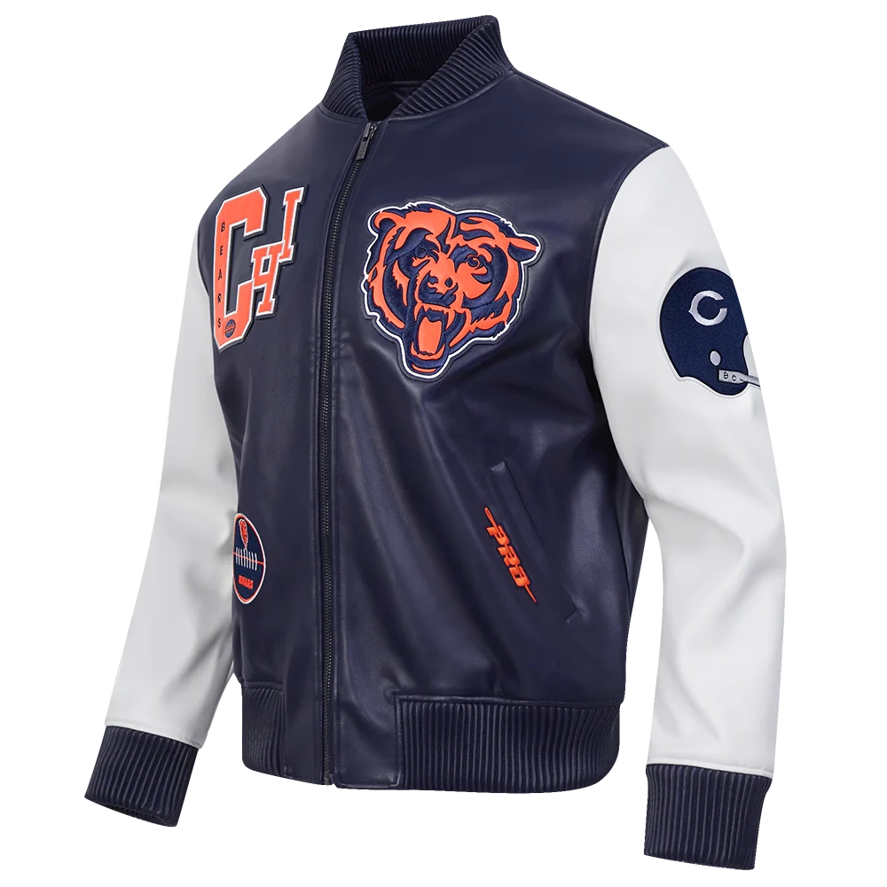 Chicago Bears Best of Men’s Leather Varsity Jacket - Image 3
