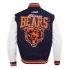 chicago bears team badge rib varsity jacket