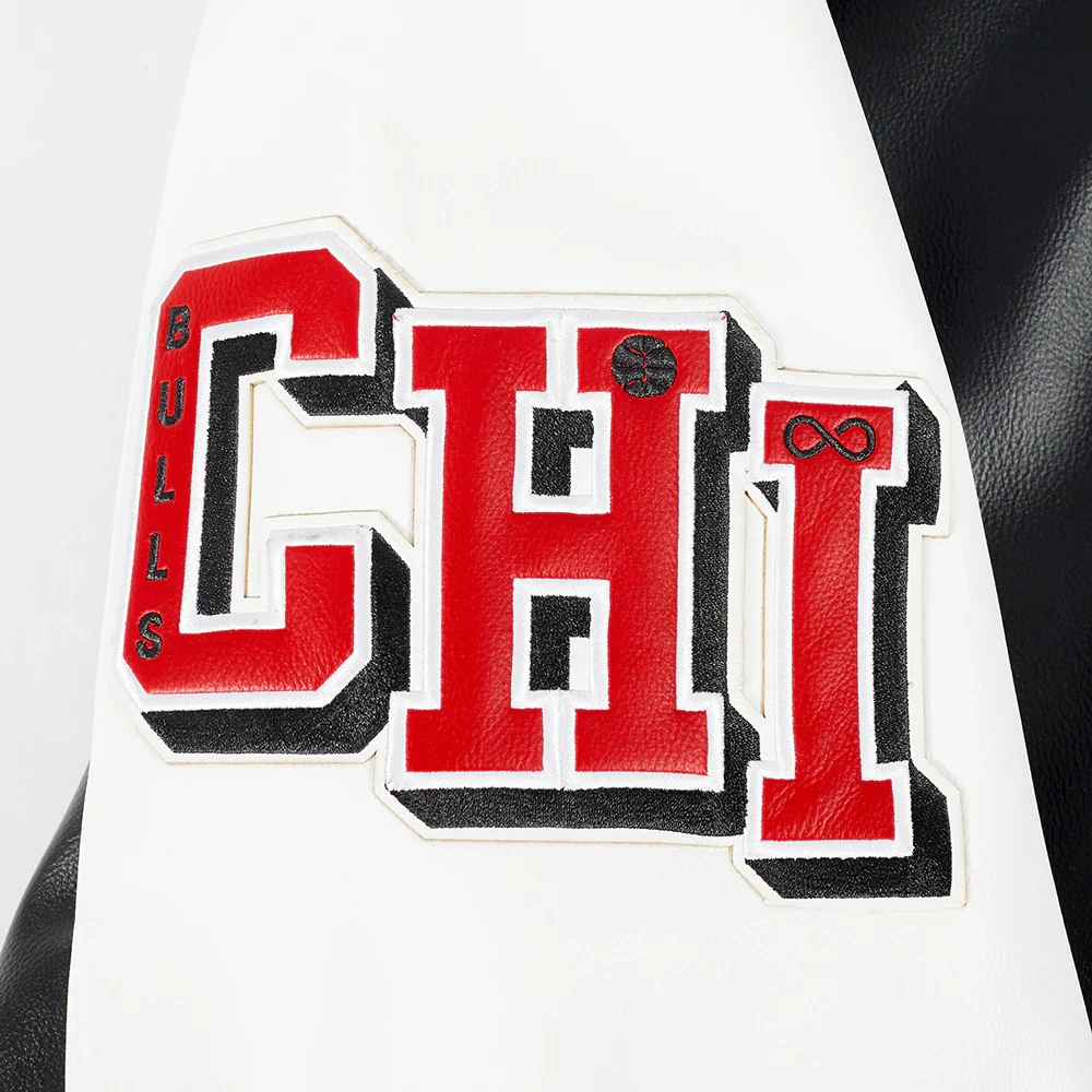 Chicago Bulls City Signature Black Leather Varsity Jacket - Image 7