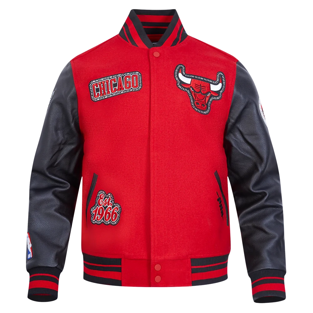 Chicago Bulls Diy Pick Stitch Red Varsity Jacket