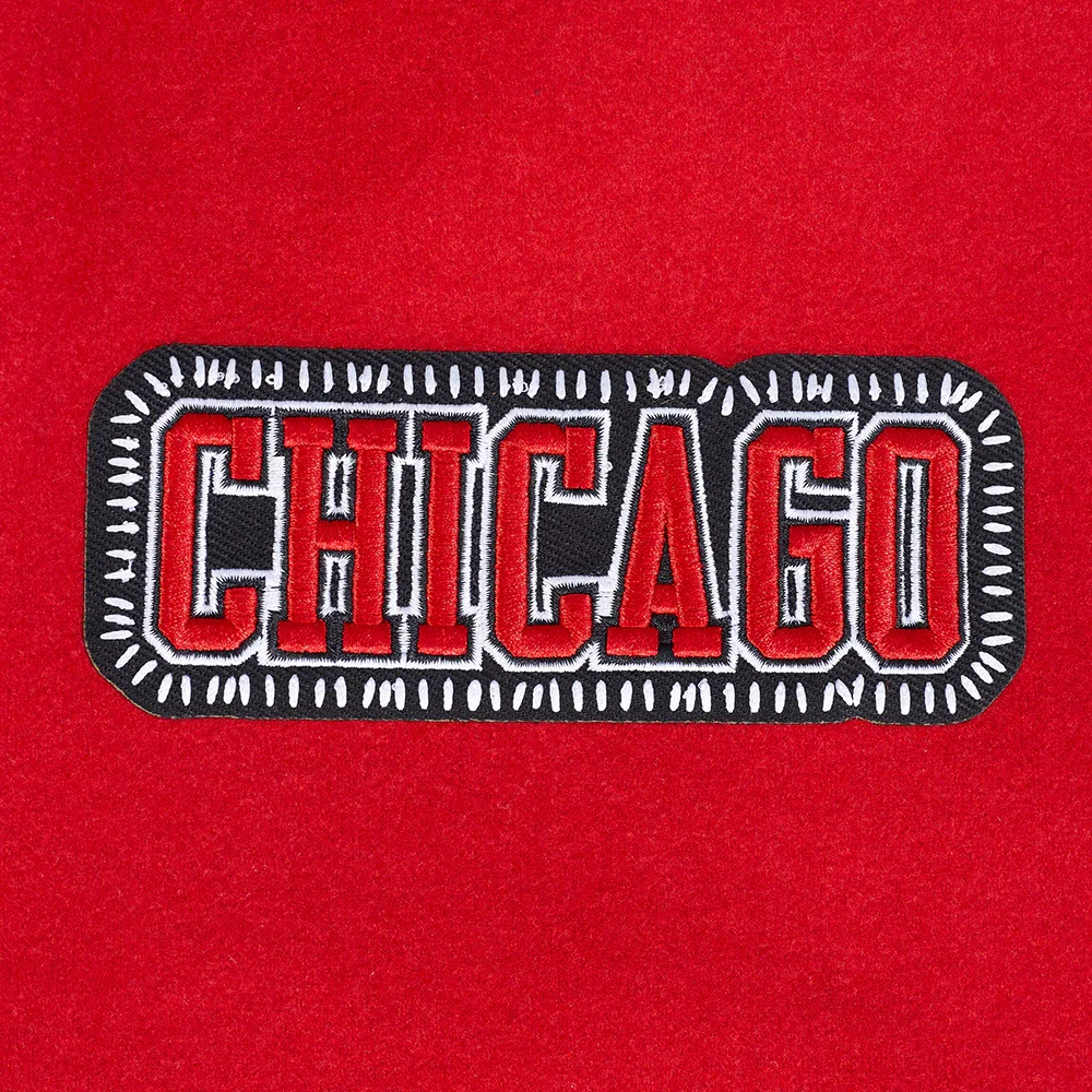 Chicago Bulls Diy Pick Stitch Red Varsity Jacket - Image 7