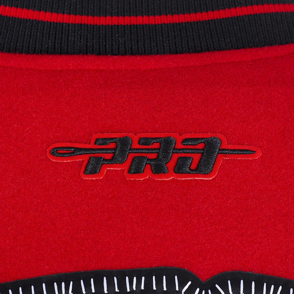 Chicago Bulls Diy Pick Stitch Red Varsity Jacket - Image 9