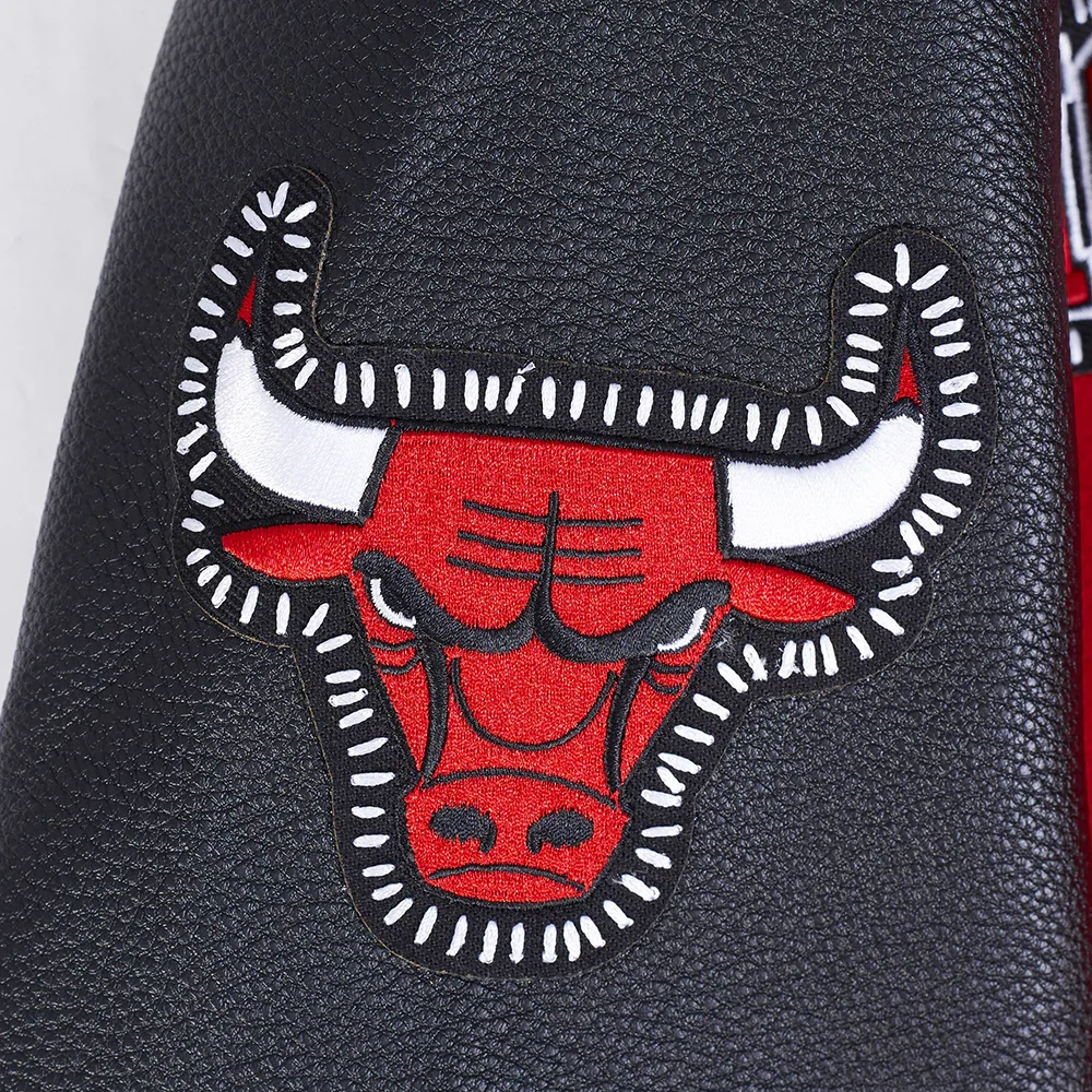 Chicago Bulls Diy Pick Stitch Red Varsity Jacket - Image 11