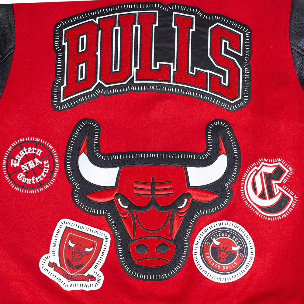 Chicago Bulls Diy Pick Stitch Red Varsity Jacket - Image 12