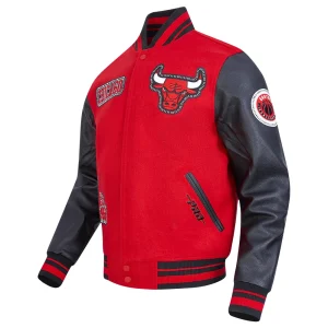 Alternative view of Chicago Bulls Diy Pick Stitch Red Varsity Jacket