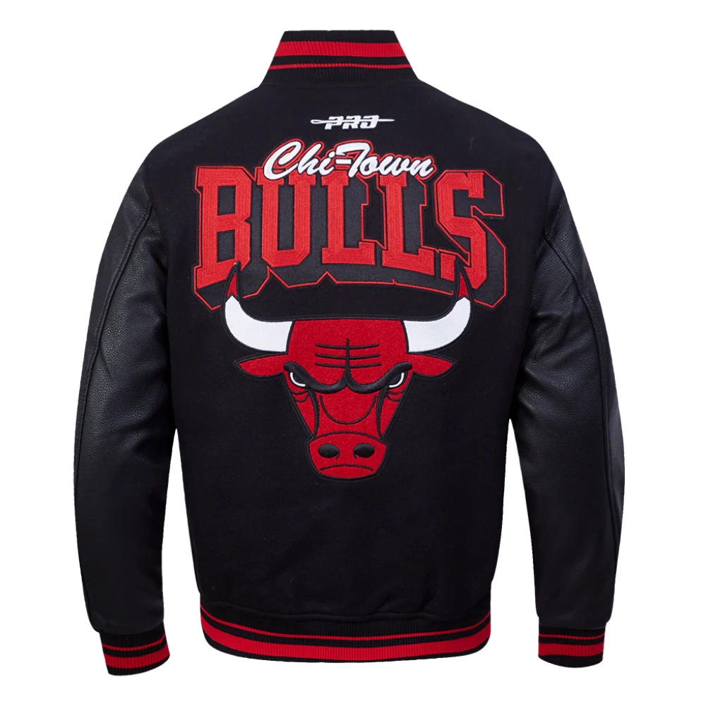 Chicago Bulls Team Badge Wool & Leather Jacket - Image 4