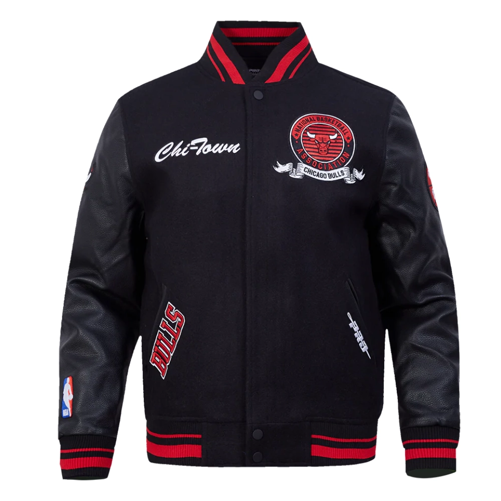 Chicago Bulls Team Badge Wool & Leather Jacket