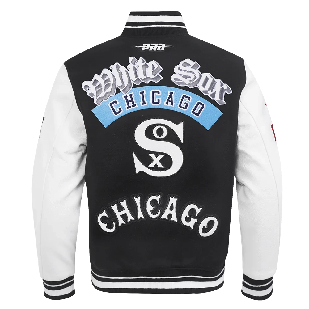 Chicago White Sox Best of Men’s Black & White Varsity Jacket - Image 4