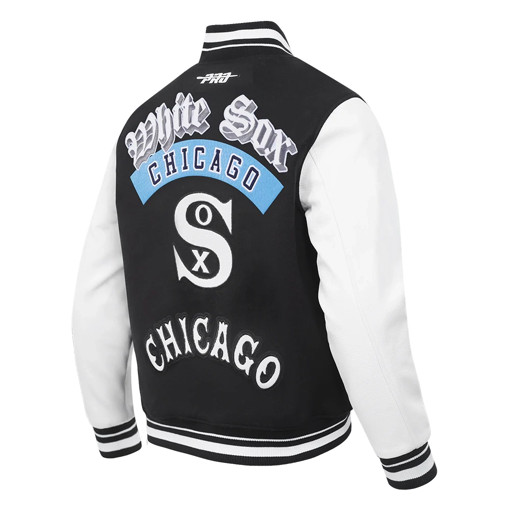Chicago White Sox Best of Men’s Black & White Varsity Jacket - Image 3