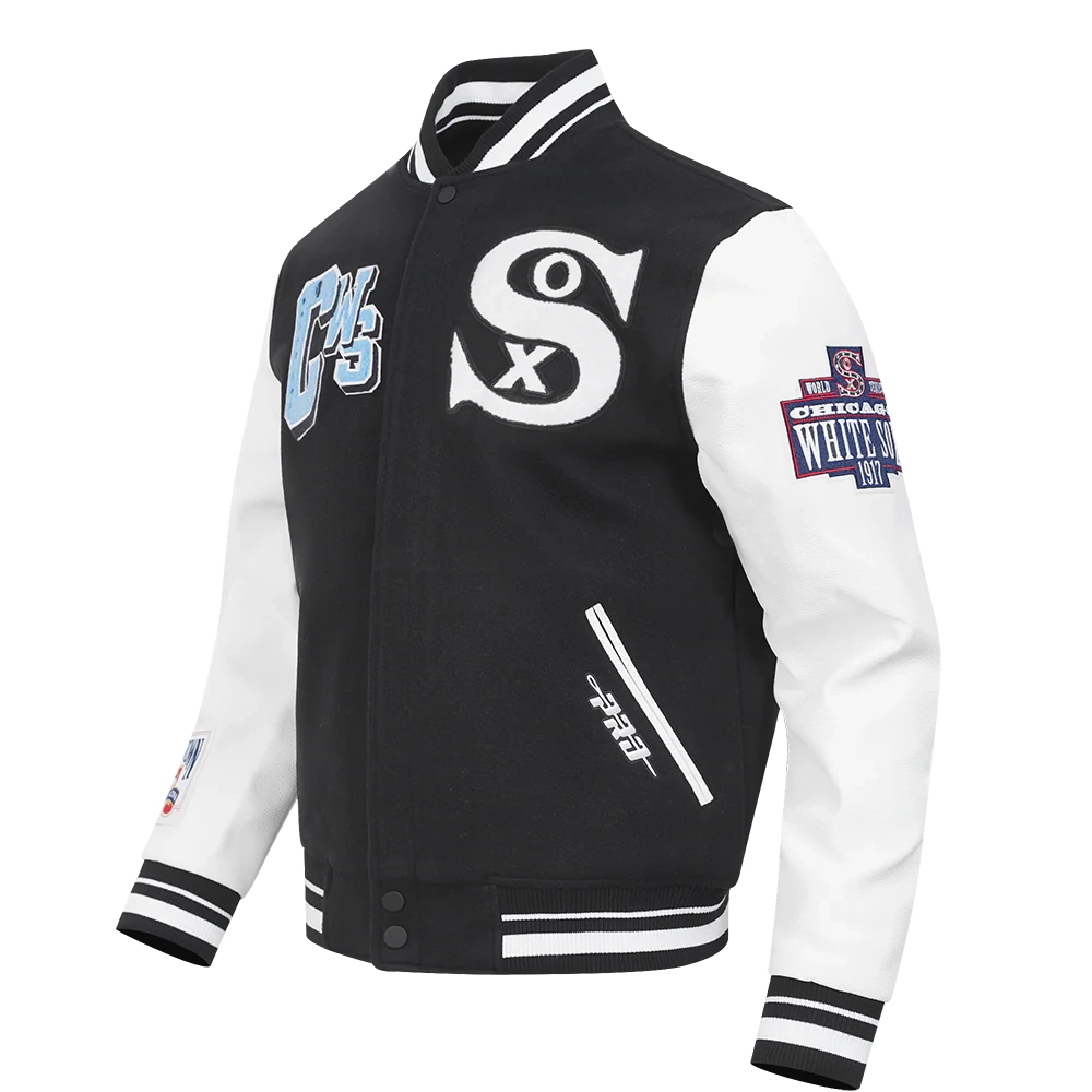 Chicago White Sox Best of Men’s Black & White Varsity Jacket - Image 2