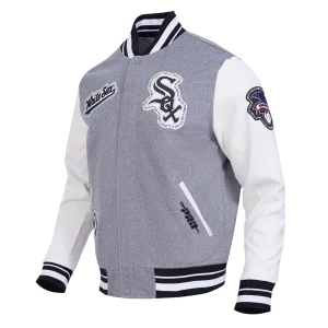 Alternative view of Chicago White Sox Diy Pick Stitch Grey Varsity Jacket