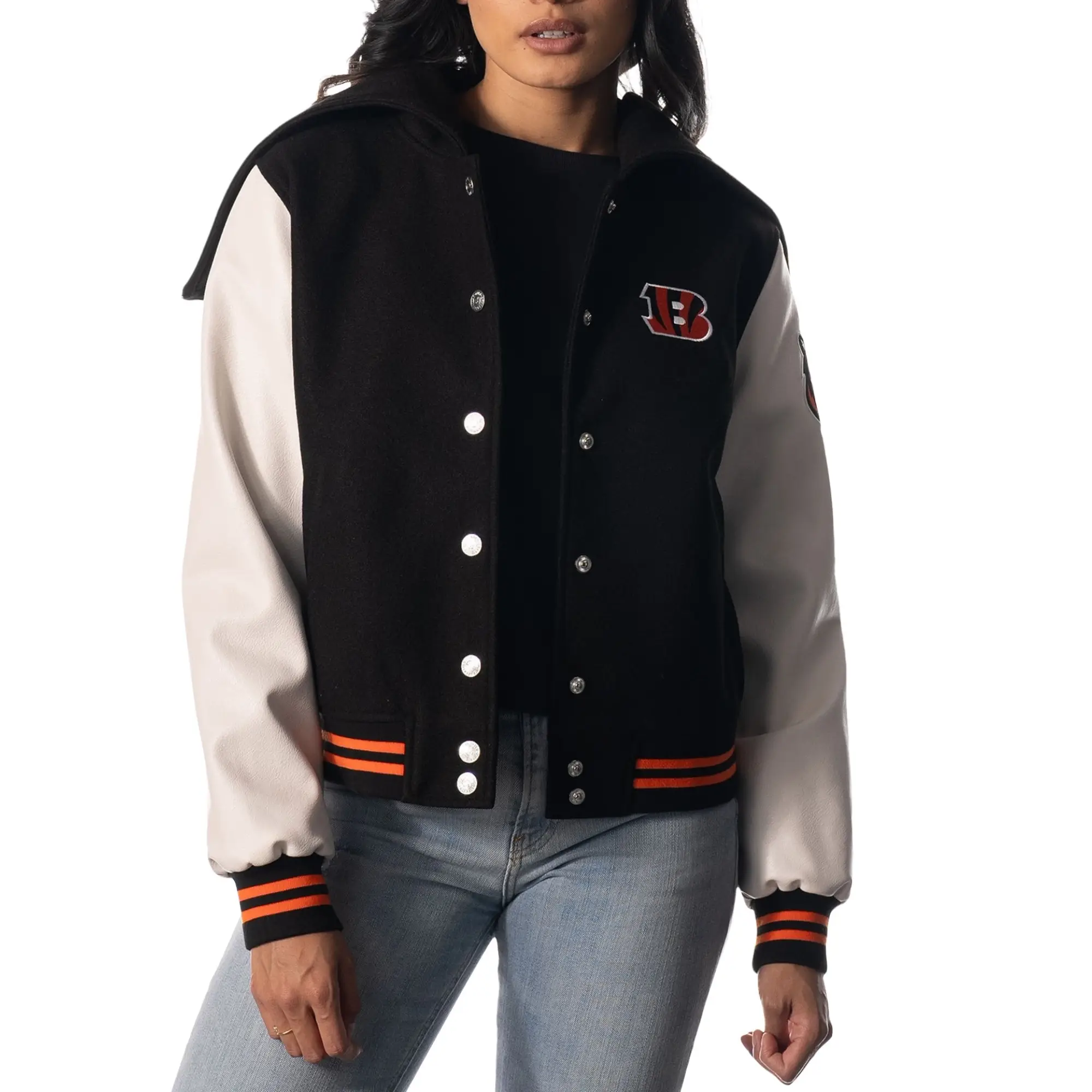 Cincinnati Bengals Women’s Sailor Hooded Varsity Jacket