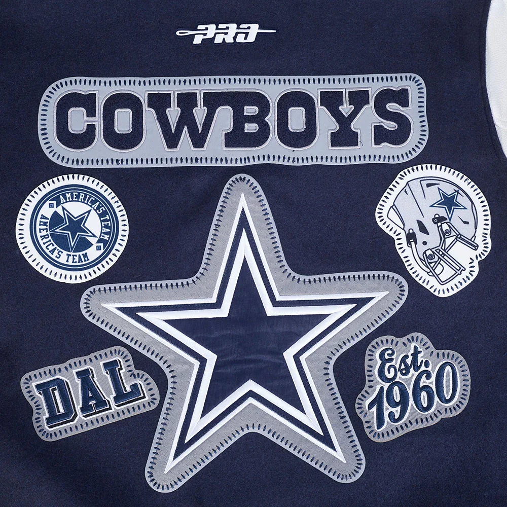 Dallas Cowboys Diy Pick Stitch Navy Varsity Jacket - Image 5