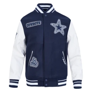 Dallas Cowboys Diy Pick Stitch Navy Varsity Jacket
