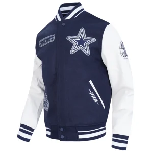Alternative view of Dallas Cowboys Diy Pick Stitch Navy Varsity Jacket
