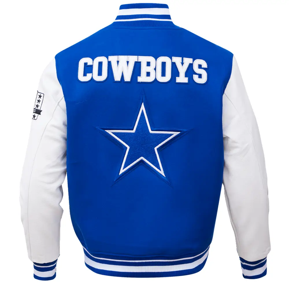 Dallas Cowboys Retro Classic Wool & Leather Varsity Jacket - Image 4