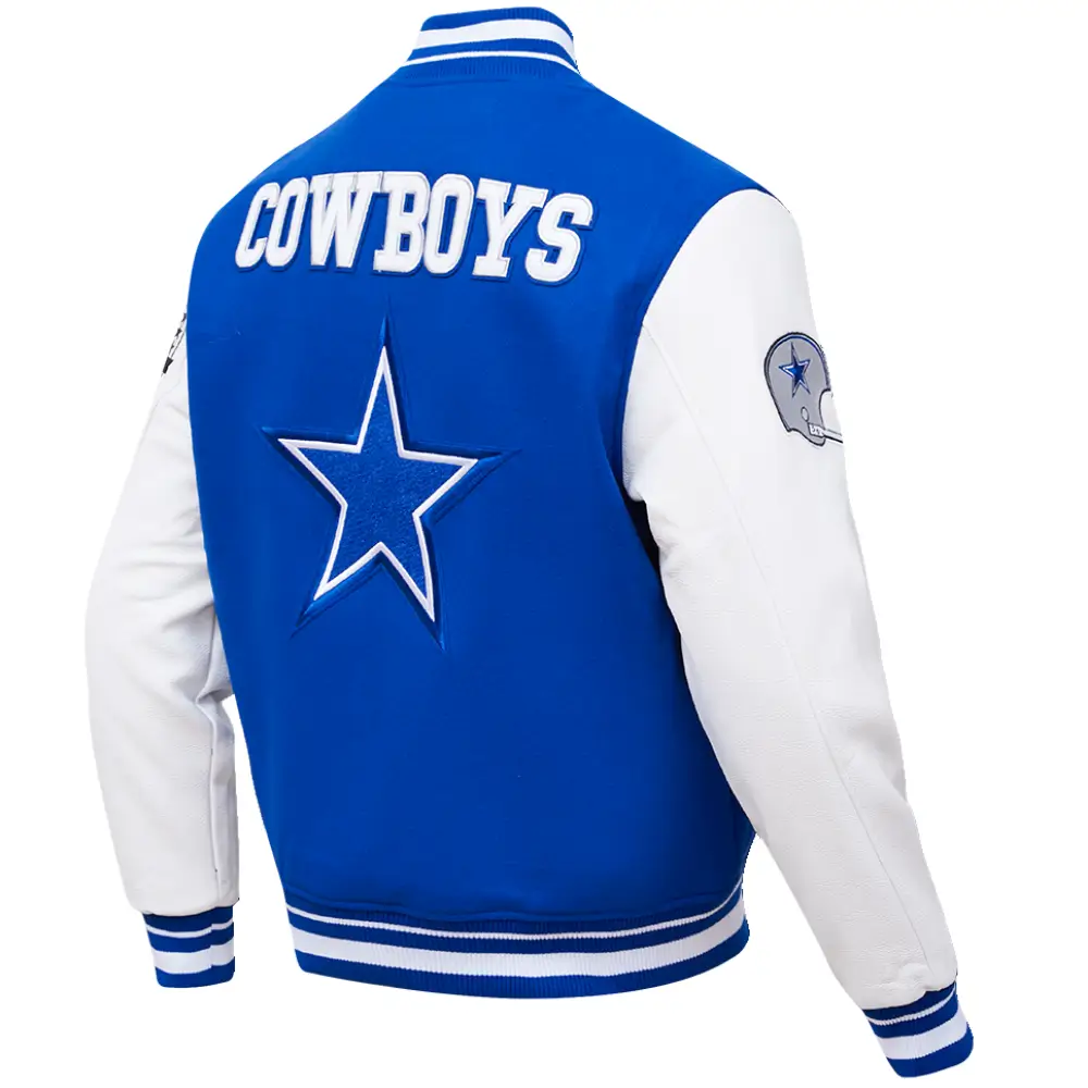 Dallas Cowboys Retro Classic Wool & Leather Varsity Jacket - Image 6